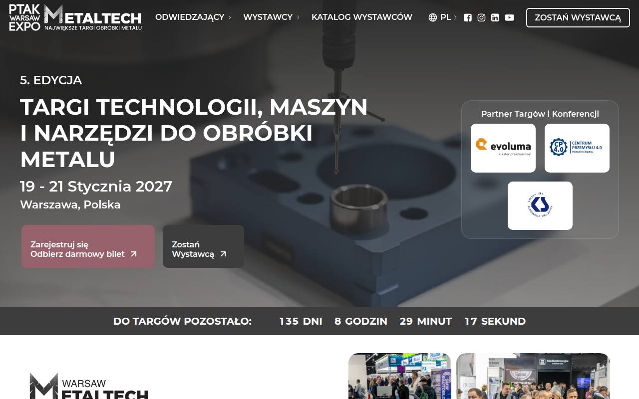 Strona targów Warsaw Metaltech