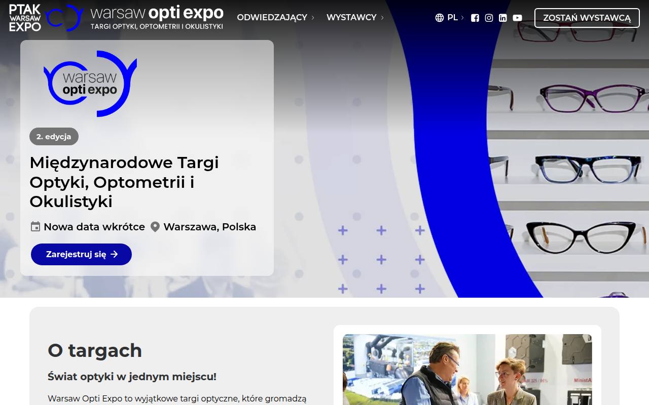 Strona targów Warsaw Opti Expo