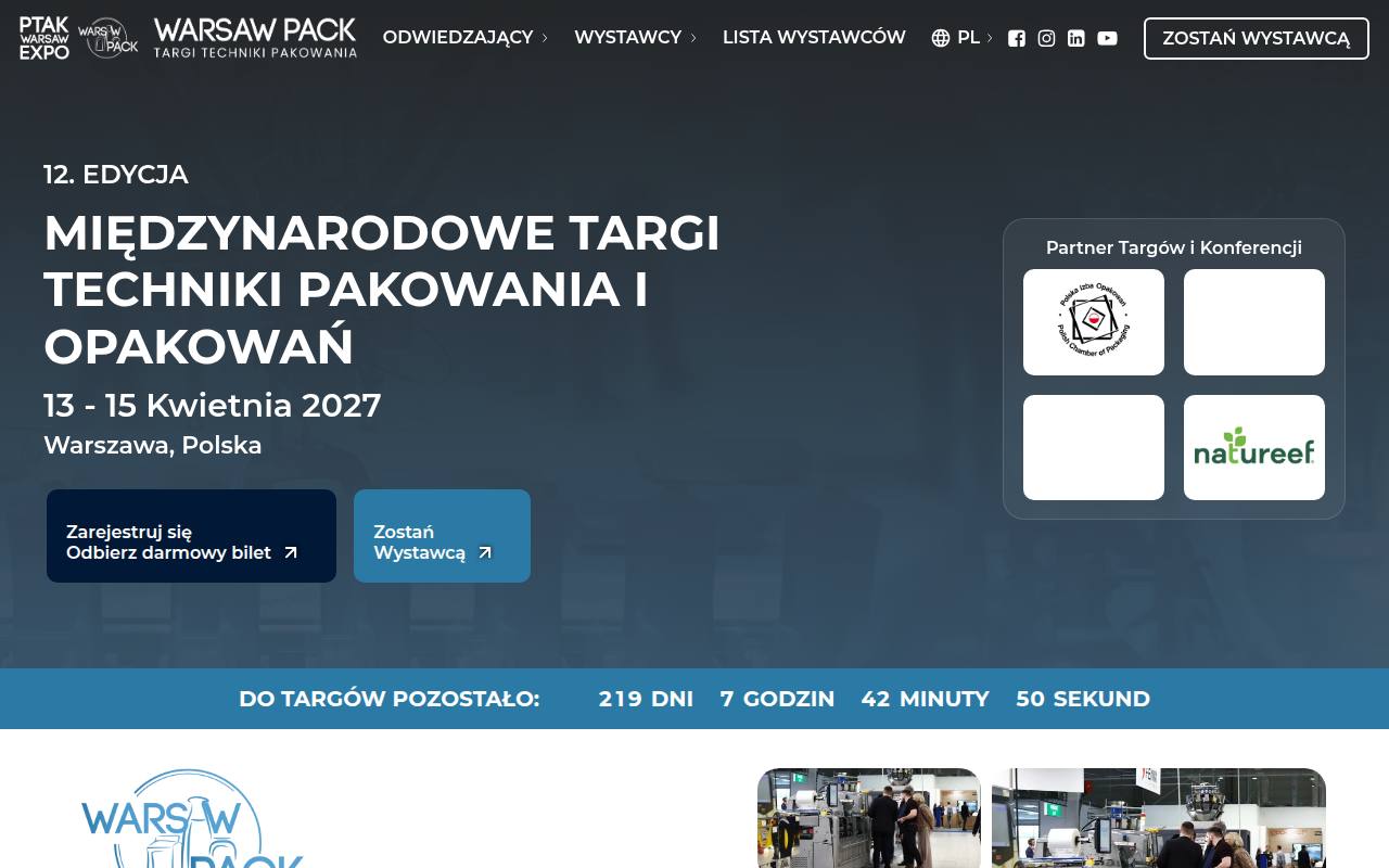 Strona targów Warsaw Pack