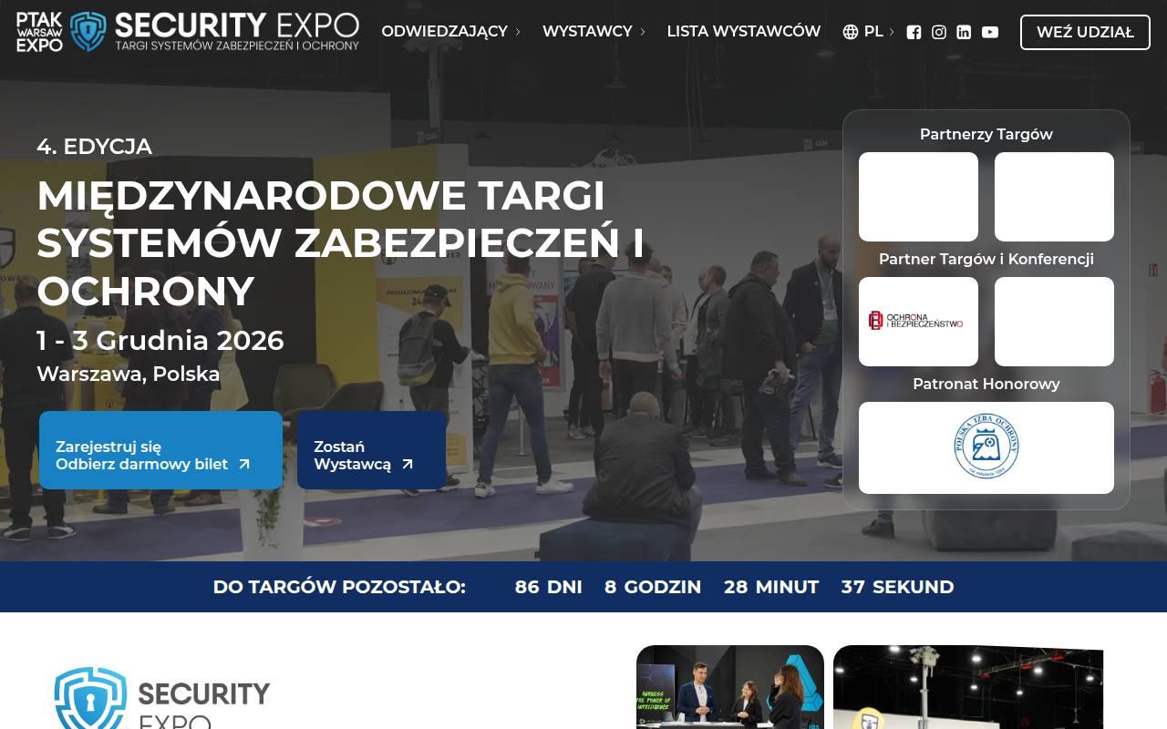 Strona targów Warsaw Security Expo