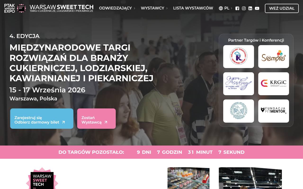 Strona targów Warsaw Sweet Tech