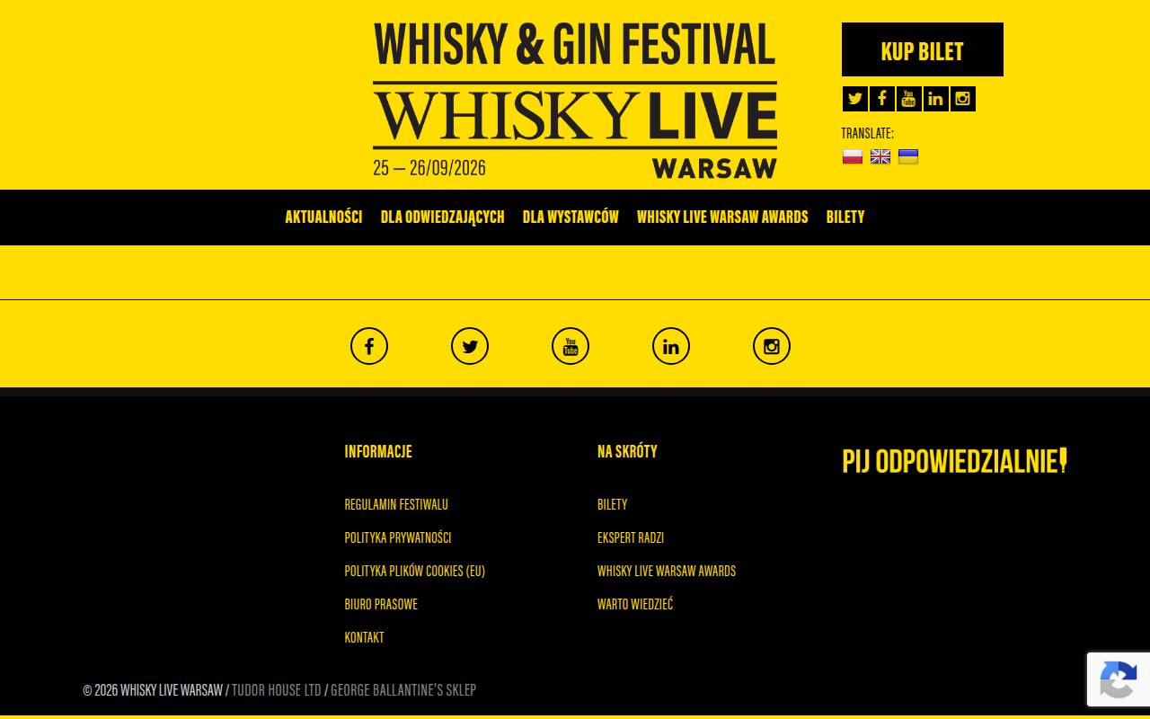Strona targów Whisky Live Warsaw