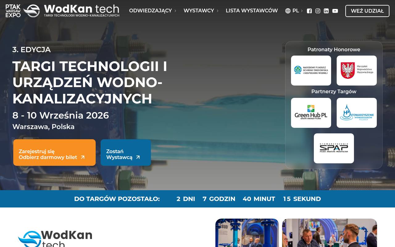 Strona targów WodKan Tech