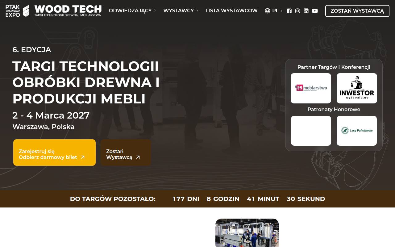 Strona targów Wood Tech Expo