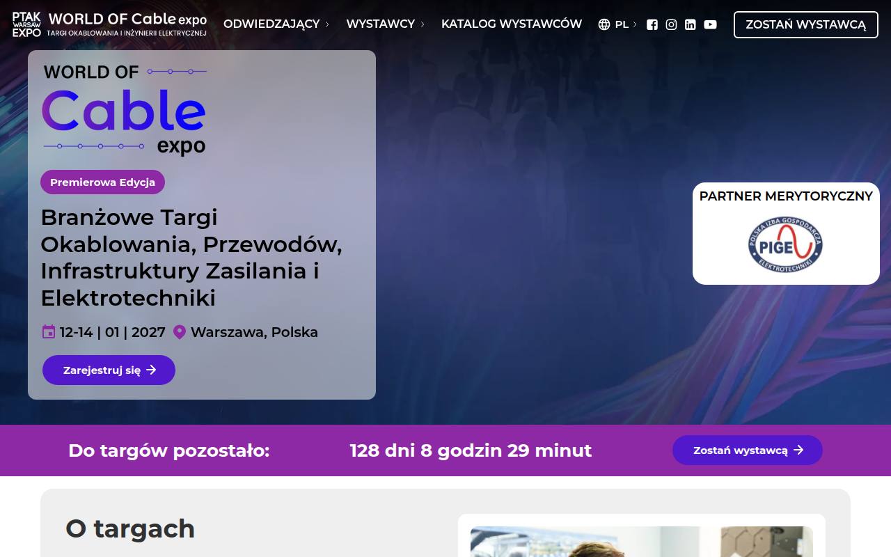 Strona targów World of Cable