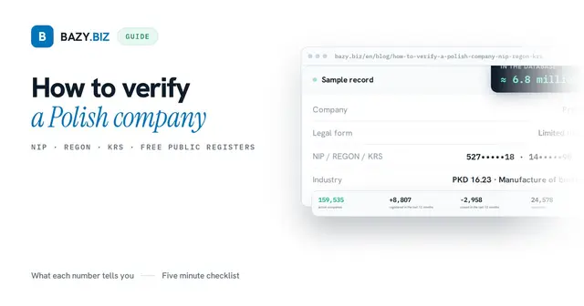 How to verify a Polish company: NIP, REGON and KRS explained