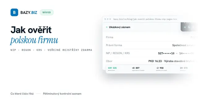 Jak ověřit polskou firmu: NIP, REGON a KRS srozumitelně