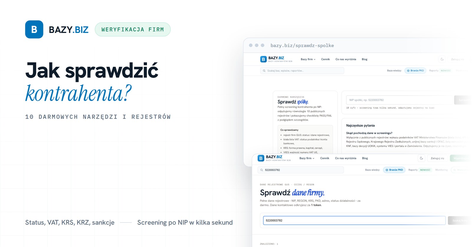 Jak sprawdzić kontrahenta przed współpracą? 10 darmowych narzędzi i rejestrów
