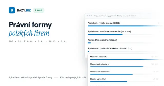 Právní formy polských firem: co znamenají sp. z o.o., S.A., JDG a další pro zahraničního partnera